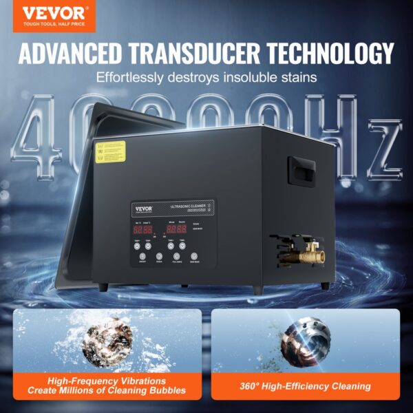 VEVOR 1 5L Ultraschallreiniger, 360 W digitales Ultraschallreinigungsgerät mit Schonmodus, Schmuck – Bild 2