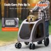 VEVOR Hundebuggy 79x91x113 cm, Hundewagen 4 Räder mit Bremsen, Hundetrolley bis 73 kg Tragkraft – Bild 2