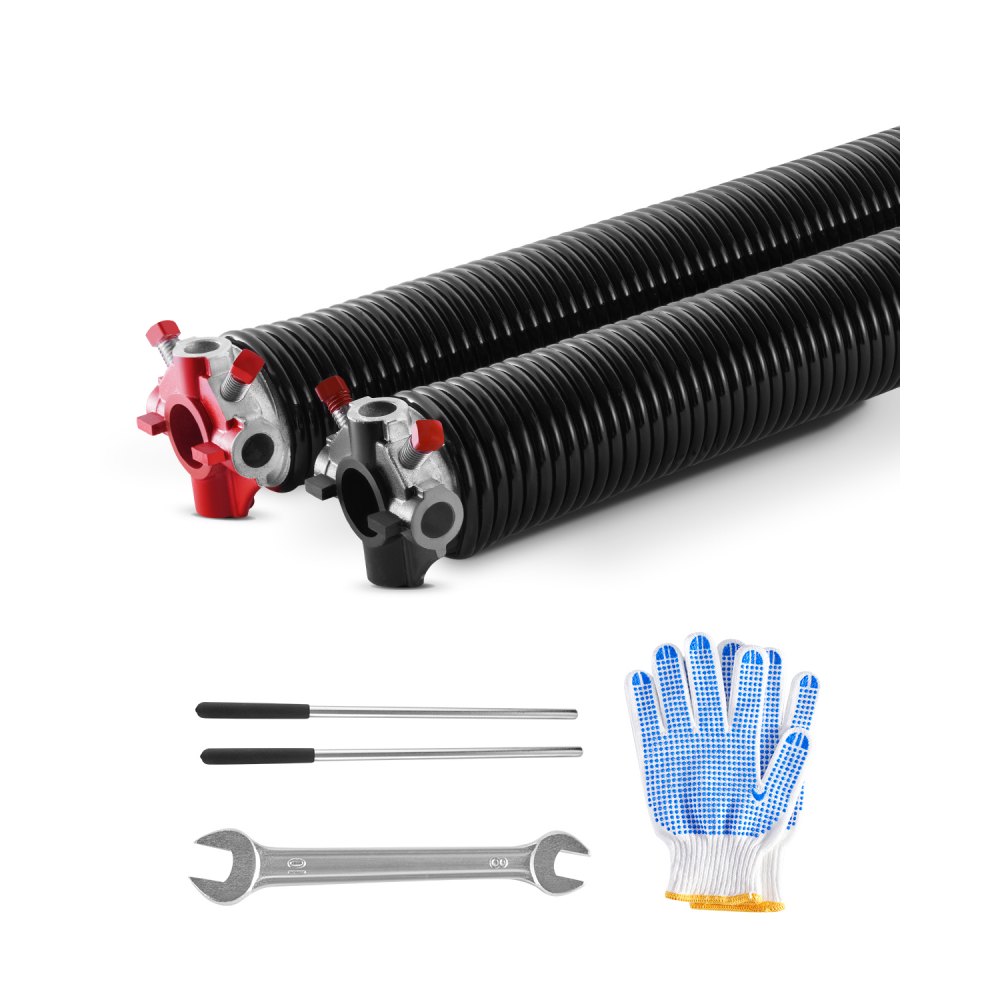 VEVOR Torsionsfedern für Garagentore Φ 6,35 x Φ 50,8 x 813 mm 16000 Zyklen, Elektrophorese, Handschuhen
