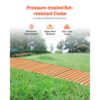 VEVOR Gartenweg Rollweg 244x43 cm, Ausrollbarer Holzweg, Außenweg aus Zedernholz mit Drahtseilverbindung – Bild 4
