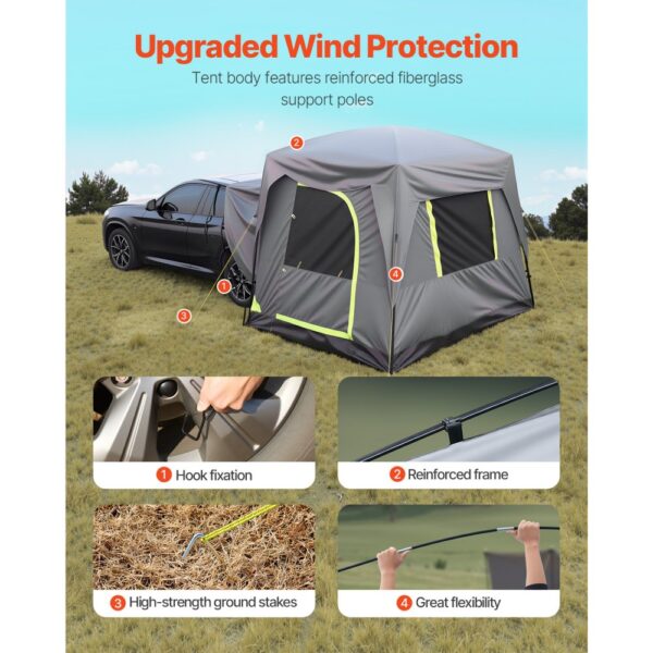 VEVOR SUV-Zelt Camping Auto-Zelt (248 x 308 x 230 cm) wasserdichtes PU2000 geräumiges Doppelschicht-Design – Bild 4