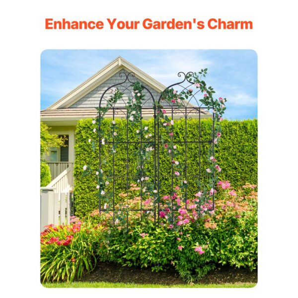VEVOR Rankhilfe für Kletterpflanzen, 51x180 cm, 2er-Set rostfreies Metallspalier für Gartenblumen – Bild 3