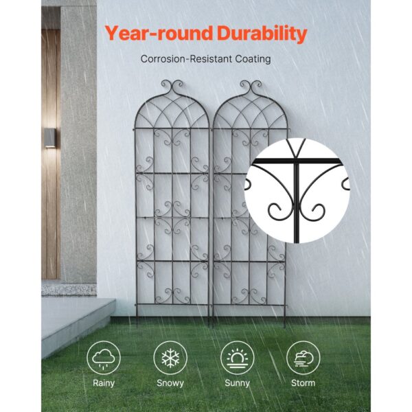 VEVOR Rankhilfe für Kletterpflanzen, 51x180 cm, 2er-Set rostfreies Metallspalier für Gartenblumen – Bild 4