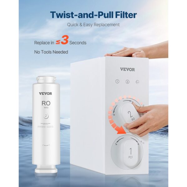 VEVOR Umkehrosmosesystem 800 GPD 11-stufiger Umkehrosmose-Wasserfilterersatz, RO-Filterkartusche für 24 Monate – Bild 5
