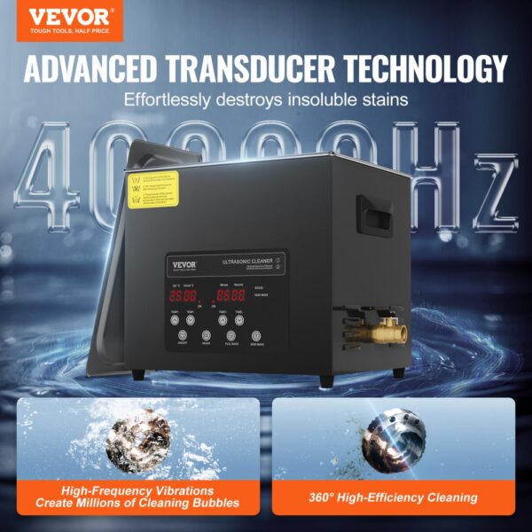 VEVOR 10 L Ultraschallreiniger 240 W digitales Ultraschallreinigungsgerät mit Schonmodus & verbesserter – Bild 2