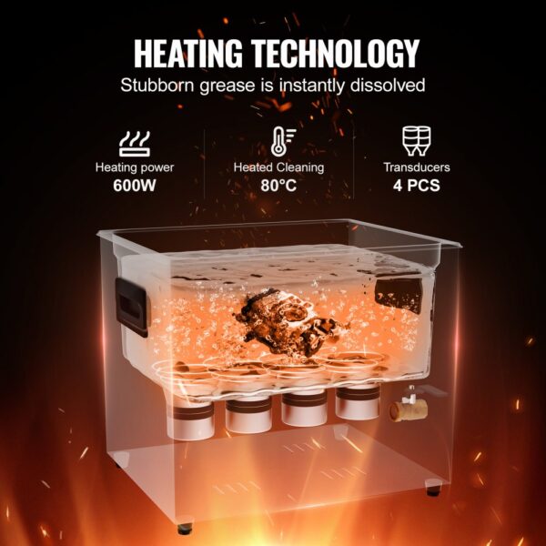 VEVOR 10 L Ultraschallreiniger 240 W digitales Ultraschallreinigungsgerät mit Schonmodus & verbesserter – Bild 3