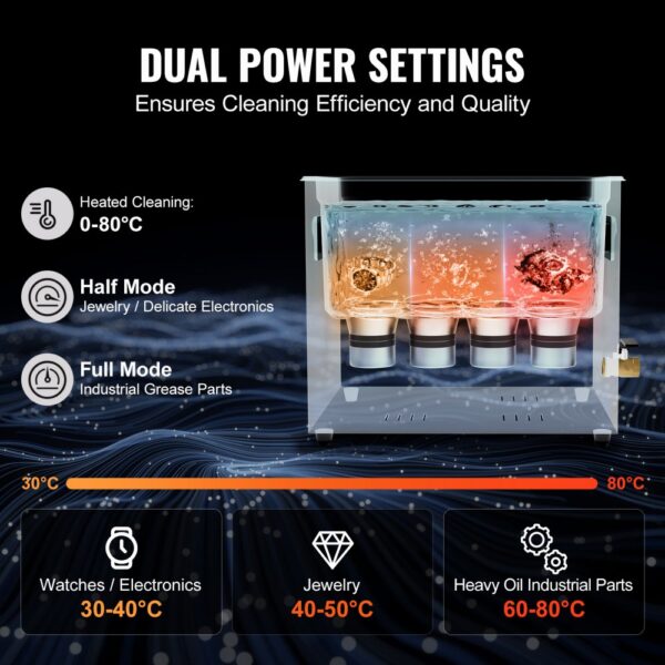 VEVOR 10 L Ultraschallreiniger 240 W digitales Ultraschallreinigungsgerät mit Schonmodus & verbesserter – Bild 4
