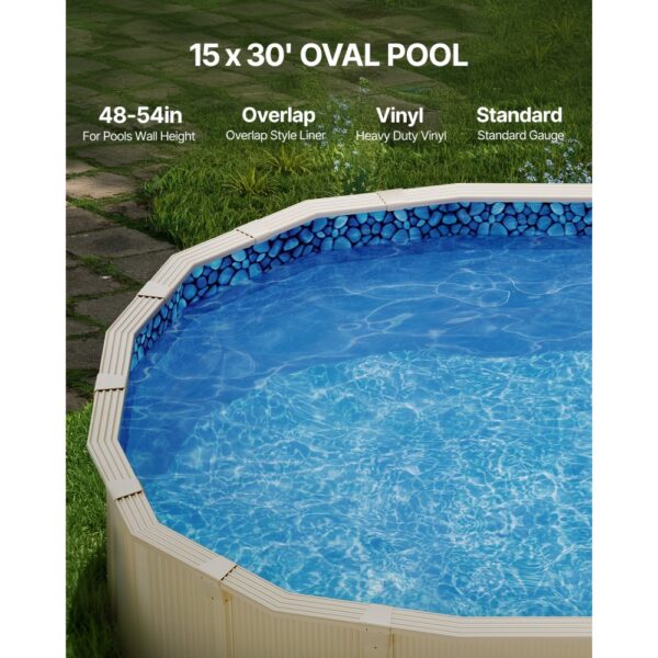VEVOR Ovale Poolfolie, 914x457x147 cm, Vinyl-Folie im Überlappungsstil – Bild 2