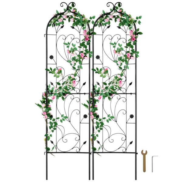 VEVOR Rankhilfe, 38x152 cm, 2er-Set rostfreies Metallspalier für Gartenblumen