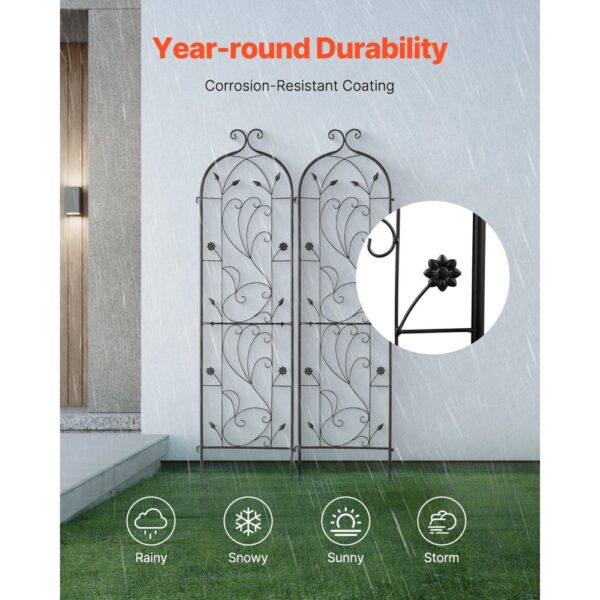 VEVOR Rankhilfe, 38x152 cm, 2er-Set rostfreies Metallspalier für Gartenblumen – Bild 4