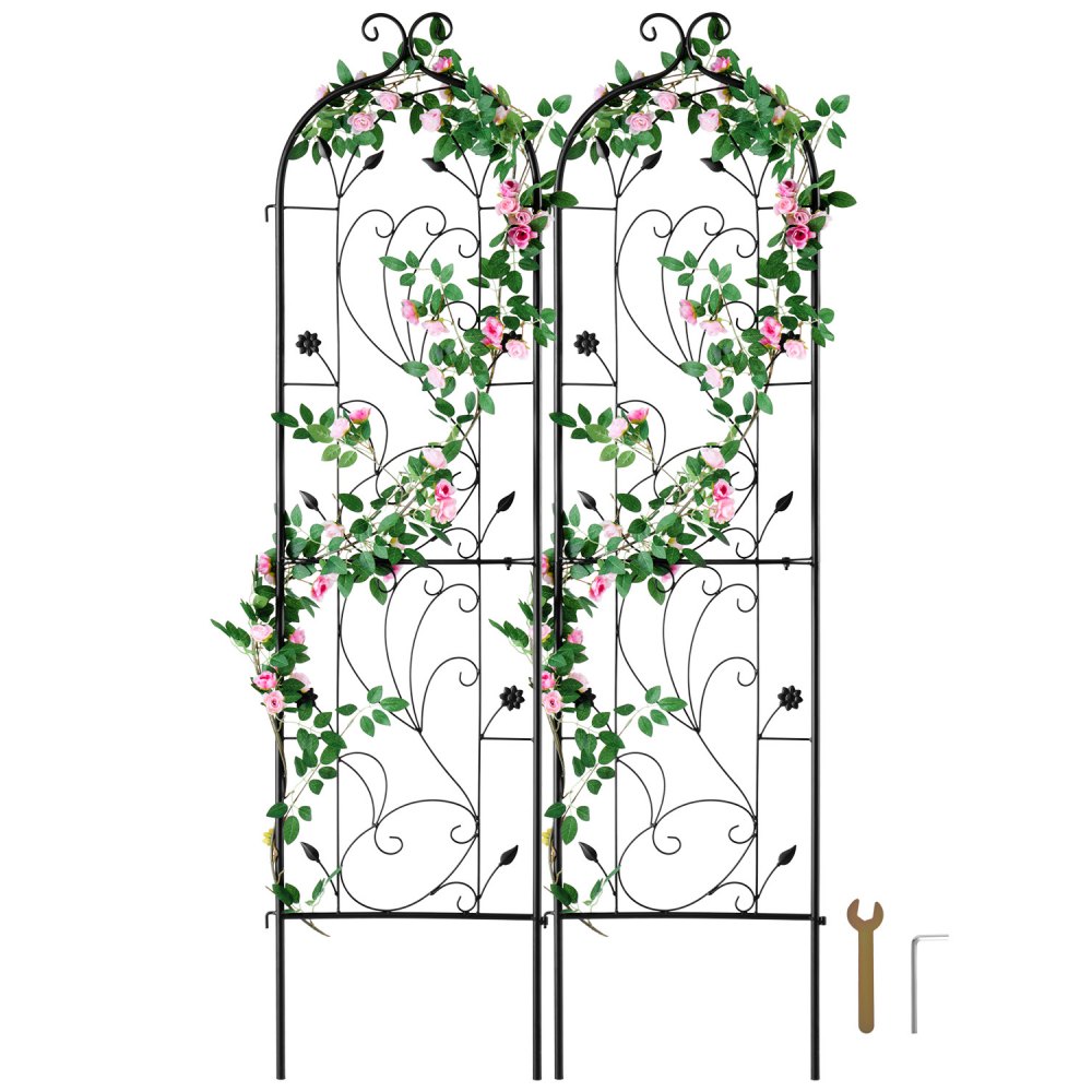 VEVOR Rankhilfe, 38x152 cm, 2er-Set rostfreies Metallspalier für Gartenblumen