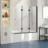VEVOR Badewannen Duschtür (1295 x 1422 mm / B x H) rahmenlose, klappbare Duschtür mit Scharnier, für Badewanne VEVOR Badewannen Duschtür (1295 x 1422 mm / B x H) rahmenlose, klappbare Duschtür mit Scharnier, für Badewanne