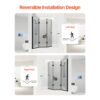 VEVOR Badewannen Duschtür (1295 x 1422 mm / B x H) rahmenlose, klappbare Duschtür mit Scharnier, für Badewanne – Bild 4 VEVOR Badewannen Duschtür (1295 x 1422 mm / B x H) rahmenlose, klappbare Duschtür mit Scharnier, für Badewanne – Bild 4