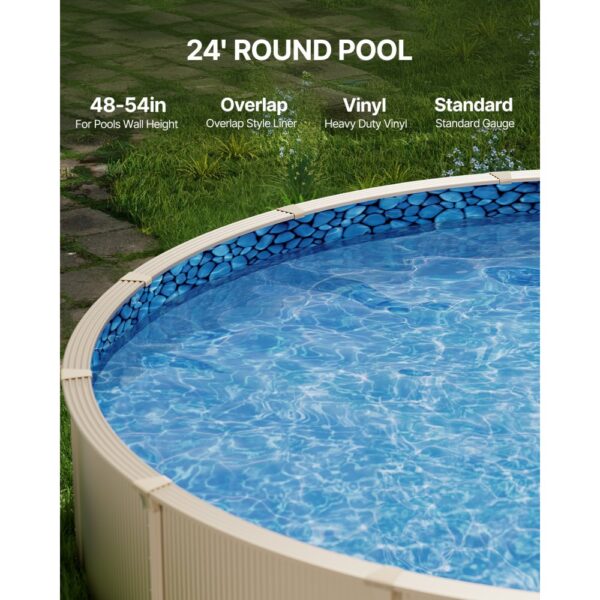 VEVOR Runde Poolfolie, φ732x147 cm, Folie aus Vinyl im Überlappungsstil mit Standardstärke – Bild 2