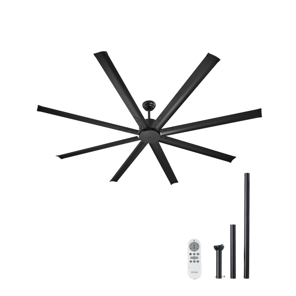 VEVOR 213 cm Deckenventilator ohne Beleuchtung, 6-Gang-Fernbedienung, 8 Flügel aus Alu