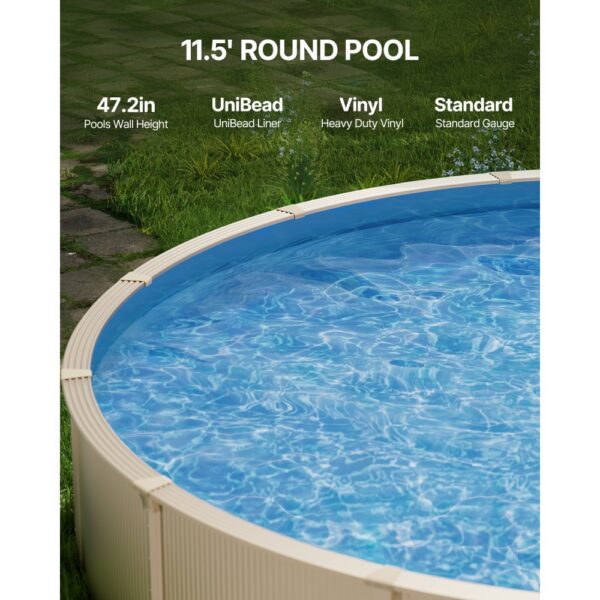 VEVOR Runde Poolfolie, φ350x120 cm, Schwimmbadfolie Unibead-Stil Standard-Vinylfolie – Bild 2