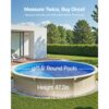 VEVOR Runde Poolfolie, φ350x120 cm, Schwimmbadfolie Unibead-Stil Standard-Vinylfolie – Bild 3