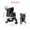 VEVOR Hundewagen, Tragkraft 16 kg, faltbarer Tierbuggy, Katzenwagen mit 3 Rädern – Bild 2