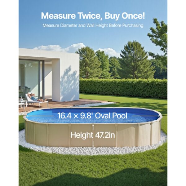 VEVOR Ovale Poolfolie, 500 x 300 x 120 cm, Innenfolie, Folie aus Standard-Vinyl – Bild 3