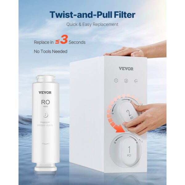 VEVOR Umkehrosmosesystem, 600 GPD 10-stufiger Umkehrosmose-Wasserfilterersatz, reduziert Blei und Chlor – Bild 5