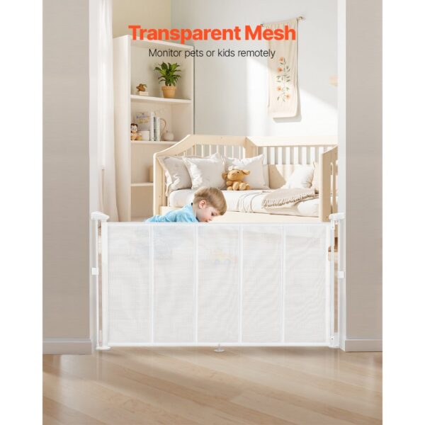 VEVOR einziehbares Babygitter 87 cm hoch, ausziehbar bis 140 cm breit, Gitter für Kinder oder Haustiere – Bild 4