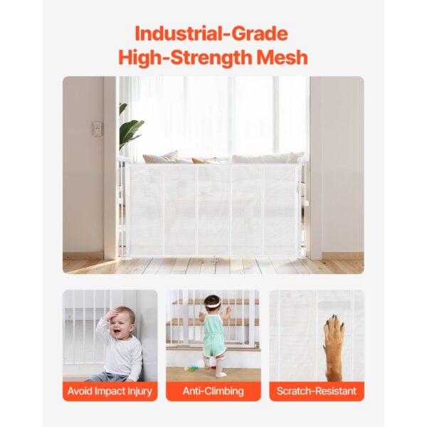 VEVOR einziehbares Babygitter 87 cm hoch, ausziehbar bis 140 cm breit, Gitter für Kinder oder Haustiere – Bild 5