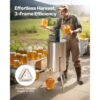 VEVOR Elektrische Honigschleuder, 3-Rahmen-Tangentialschleuder mit transparentem Deckel, höhenverstellbar – Bild 2