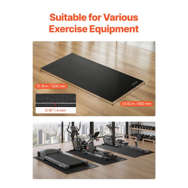 VEVOR Laufbandmatte für Teppichboden Bodenschutzmatte (60 x 130 cm) für Sportgeräte 4 mm dick – Bild 2