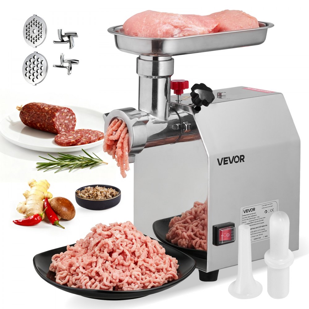 VEVOR elektrischer Fleischwolf mit 2,3 kg/min Kapazität, Wurstmaschine