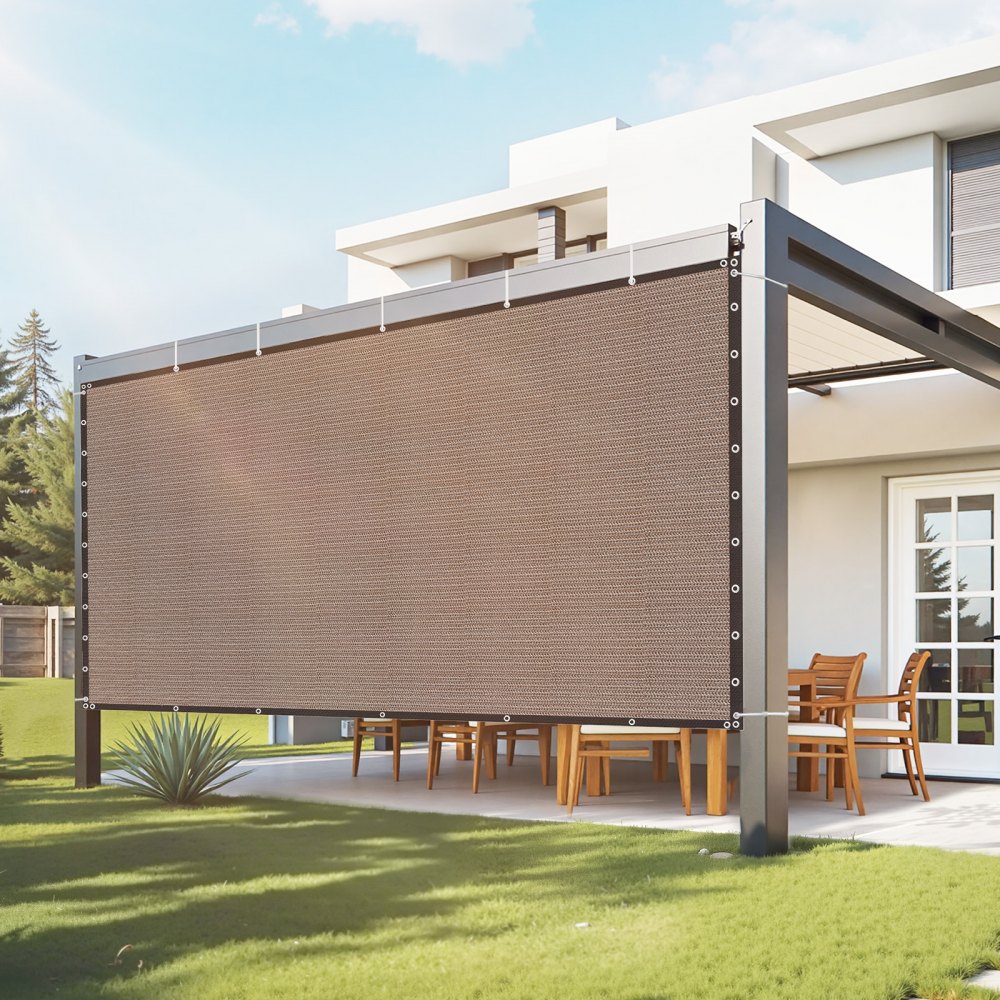 VEVOR 90 % Sonnenschutztuch Sichtschutz Schattenabdeckung (305 x 366 cm) für Pergola mit Edelstahlösen