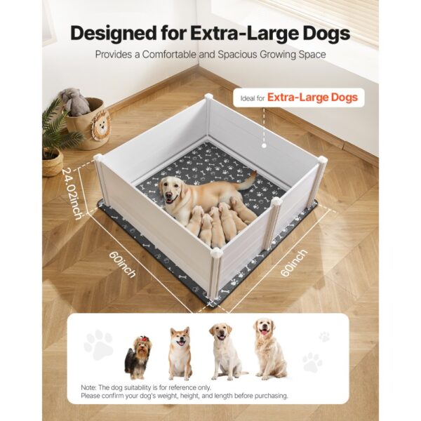 VEVOR Wurfkiste für Hunde, 1520x1520x610 mm, Welpenkiste für extra große Hunde – Bild 2