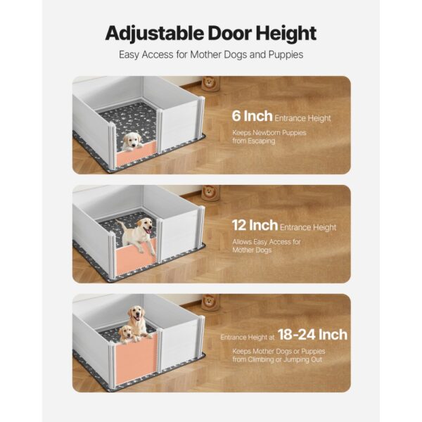 VEVOR Wurfkiste für Hunde, 1520x1520x610 mm, Welpenkiste für extra große Hunde – Bild 4