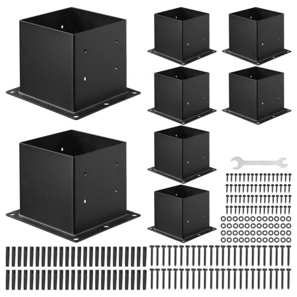 VEVOR Pfostenträger, 8 Stk., Pfostenträger Innenmaß 92x92 mm für 88,9x88,9 mm Pfosten
