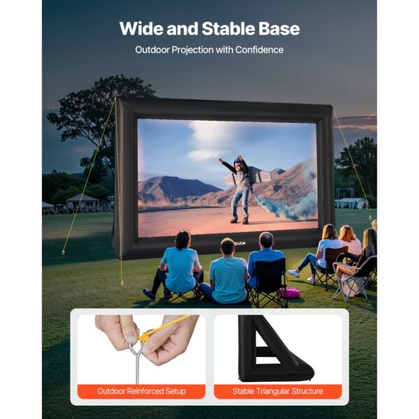 VEVOR aufblasbare Filmleinwand Projektion Beamer Leinwand aus 600D, 16:9 – Bild 5