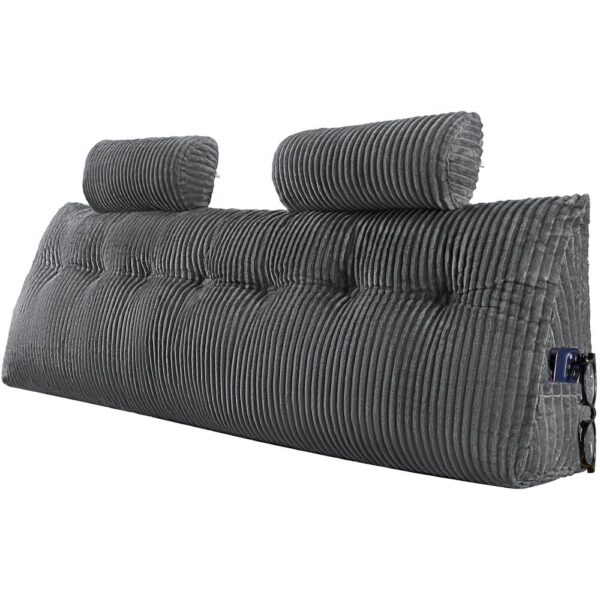 VEVOR Kopfteilkissen Keilkopfteilkissen Keilkissen (King Size) mit 2 Seitentaschen & 2 Kopfstützen