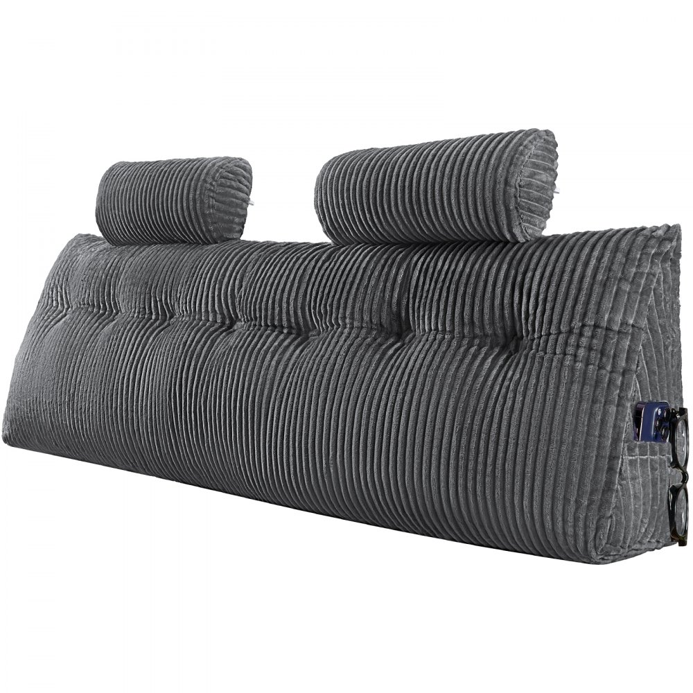 VEVOR Kopfteilkissen Keilkopfteilkissen Keilkissen (King Size) mit 2 Seitentaschen & 2 Kopfstützen