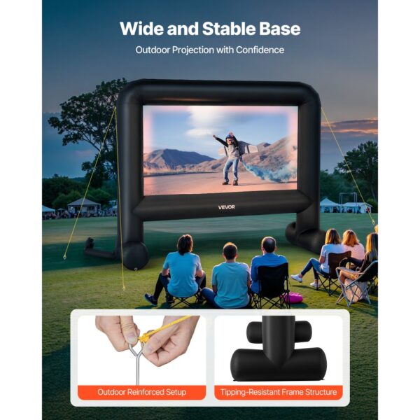 VEVOR aufblasbare Filmleinwand Projektion Beamer Leinwand aus 600D, 16:9 – Bild 5