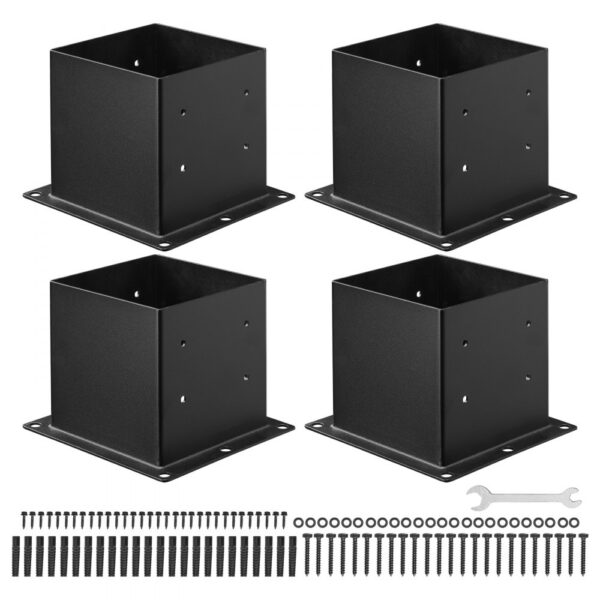 VEVOR Aufschraubhülse, 4 Stk., Pfostenträger Innenmaß 92x92 mm für 88,9x88,9 mm Pfosten