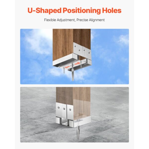 VEVOR Pfostenträger, 10 Stk., Innenmaß 89,6x90,5 mm für 88,9x88,9 mm Pfosten – Bild 4