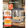 VEVOR Popcornmaschine mit Edelstahlkessel, 800 W kommerzieller Popcornmaker, 48 Tassen pro Ladung – Bild 4
