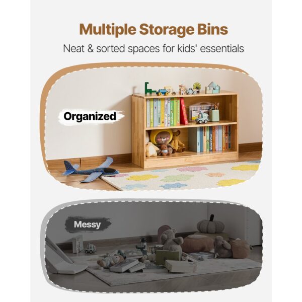 VEVOR Kinderregal Bücherregal (90 cm lang), Spielzeugschrank 2-stufig, Aufbewahrungsschrank für Spielzeug – Bild 3