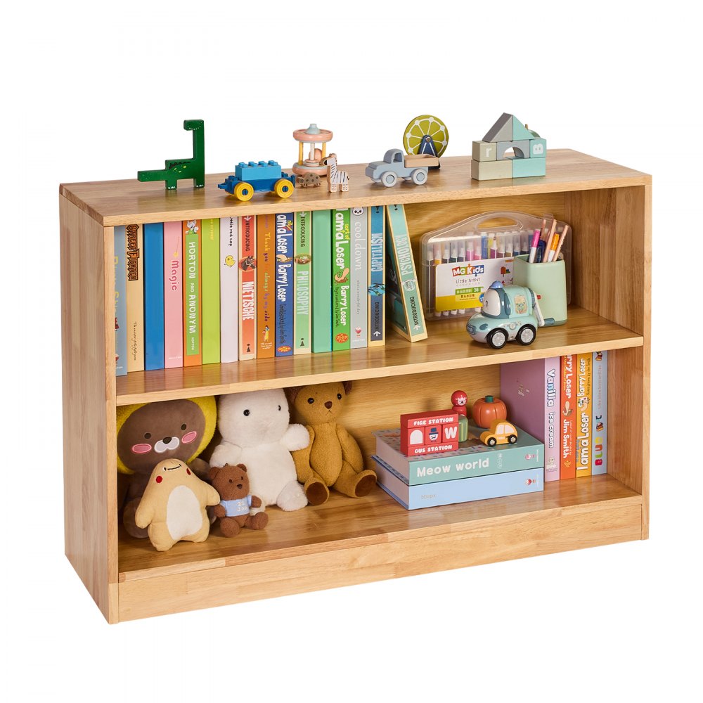 VEVOR Kinderregal Bücherregal (90 cm lang), Spielzeugschrank 2-stufig, Aufbewahrungsschrank für Spielzeug
