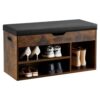 VEVOR Schuhregalbank Schuhbank (805 x 305 x 445 mm), Schuhregal mit 3 Fächern (136 kg belastbar)