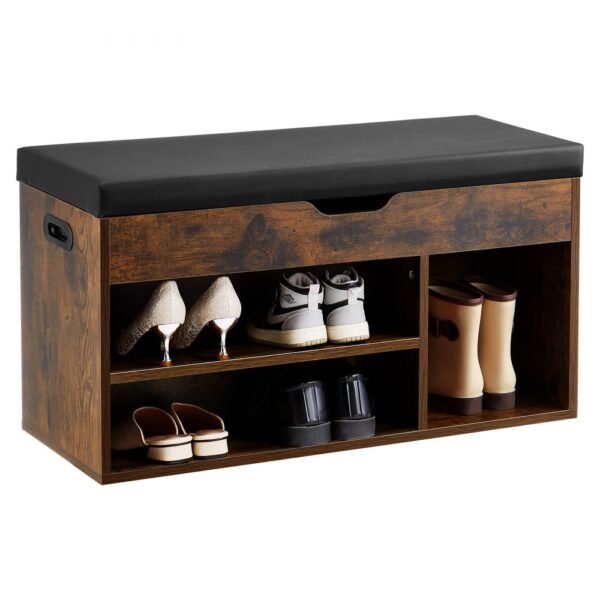 VEVOR Schuhregalbank Schuhbank (805 x 305 x 445 mm), Schuhregal mit 3 Fächern (136 kg belastbar)