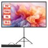 VEVOR Projektionsleinwand Stativleinwand (80 Zoll) mit 160° Weitwinkel