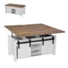 VEVOR Lift Top Couchtisch 100 cm, rustikaler Kaffeetisch mit Scheunentor & verstecktem Staufach