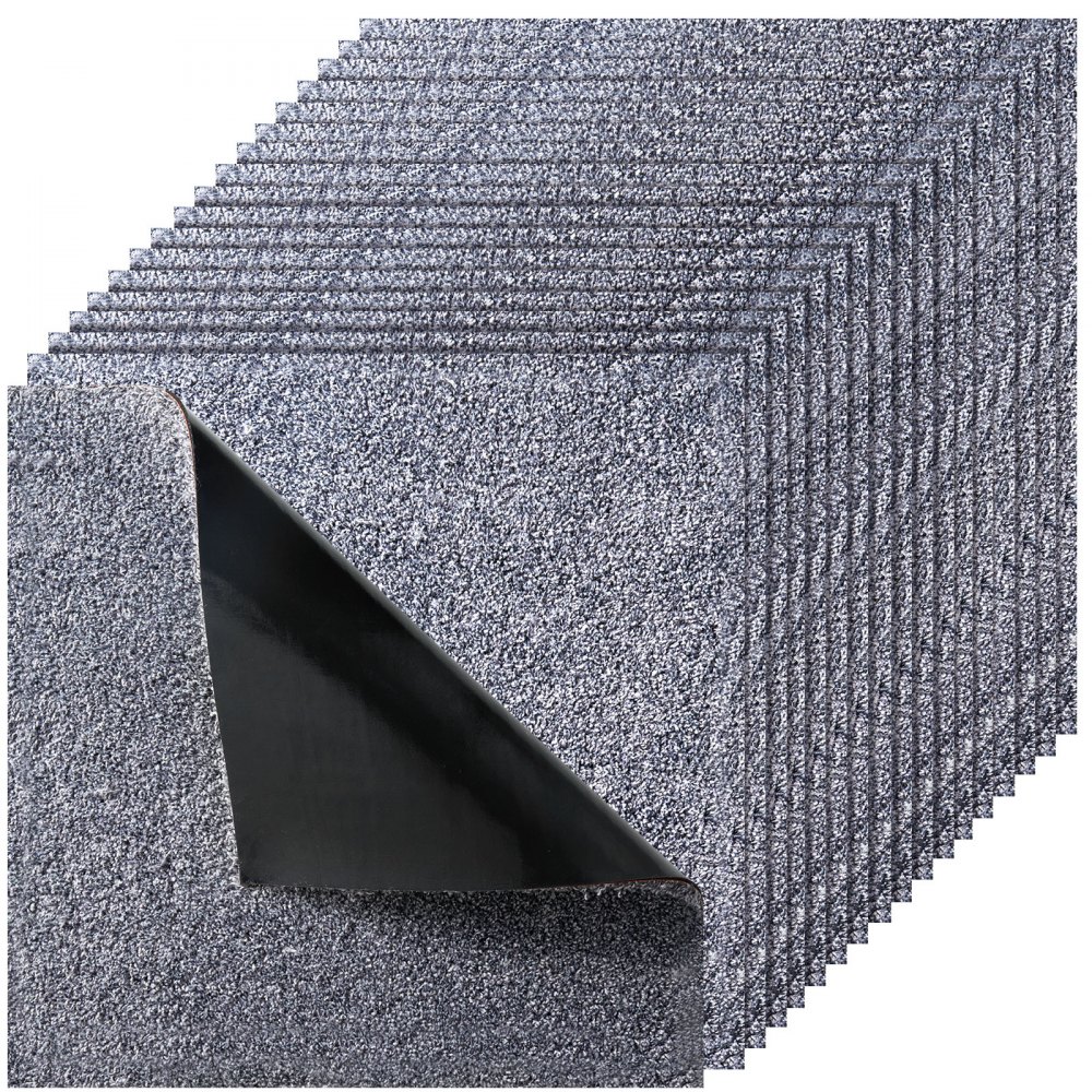 VEVOR Teppichfliesen 457,2 x 457,2 x 12 mm, 10er-Pack, selbstklebender Teppichboden mit Fläche von 2,0 m²