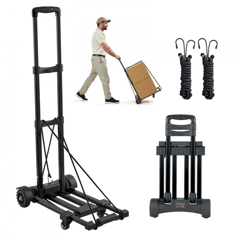 VEVOR Sackkarre klappbar, 131,5kg Tragkraft, Transportkarre mit 4 Rädern