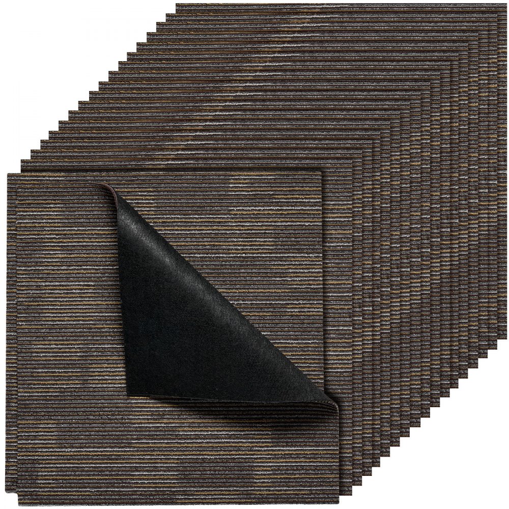 VEVOR Teppichfliesen 609,6 x 609,6 x 6 mm, 24er-Pack, modularer Teppichboden mit Fläche von 9 m²
