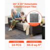 VEVOR Teppichfliesen 500 x 500 x 6 mm, 24er-Pack, selbstklebender Teppichboden mit Fläche von 6,2 m² – Bild 2